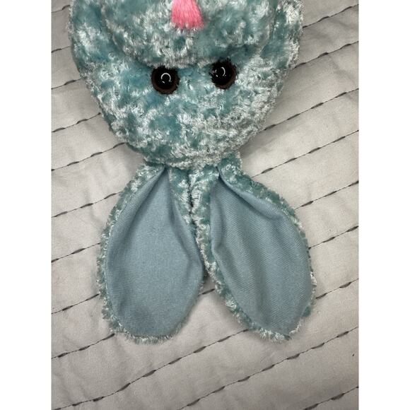 Vintage Bunny Plush PBC International Blue Textured Long Floppy Pink Nose 15” - Picture 7 of 7